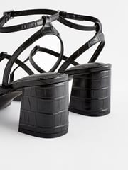 Black Forever Comfort® Toe Post Block Heel Sandals - Image 3 of 6