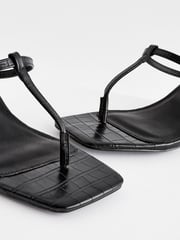 Black Forever Comfort® Toe Post Block Heel Sandals - Image 5 of 6