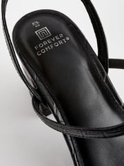 Black Forever Comfort® Toe Post Block Heel Sandals - Image 6 of 6