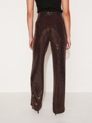 Rose Pink Sequin Wide Leg Trousers - Image 4 of 6