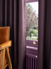 Purple Mulberry Cotton Blackout/Thermal Eyelet Curtains - Image 6 of 10