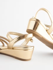 Gold Strappy Wedge Sandals - Image 3 of 5