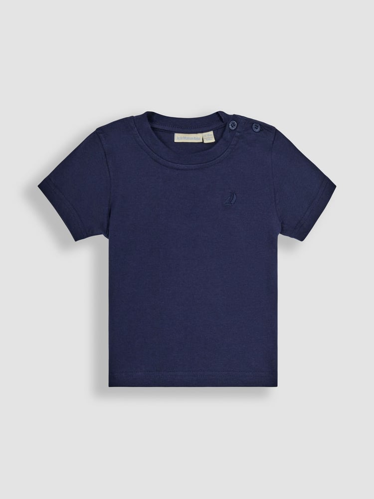 JoJo Maman Bébé Navy Blue Plain 2-Pack T-Shirts - Image 4 of 4