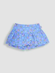 JoJo Maman Bébé Blue 2-Piece Strawberry & Bee Smocked Top & Skort Set - Image 3 of 4