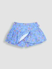 JoJo Maman Bébé Blue 2-Piece Strawberry & Bee Smocked Top & Skort Set - Image 4 of 4