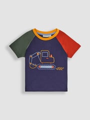 JoJo Maman Bébé Navy Digger 2-Pack Placement Print T-Shirts - Image 2 of 6