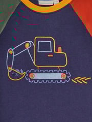 JoJo Maman Bébé Navy Digger 2-Pack Placement Print T-Shirts - Image 6 of 6