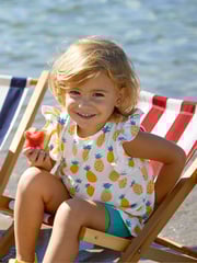JoJo Maman Bébé Cream 2-Pack Pineapple & Frill Shoulder T-Shirts - Image 7 of 7