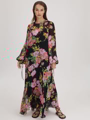 Florere Sheer Asymmetric Midi Dress - Image 1 of 7