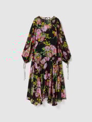 Florere Sheer Asymmetric Midi Dress - Image 3 of 7