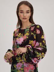 Florere Sheer Asymmetric Midi Dress - Image 5 of 7