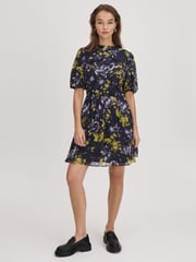 Florere Printed Puff Sleeve Mini Dress - Image 1 of 6
