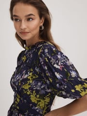 Florere Printed Puff Sleeve Mini Dress - Image 4 of 6