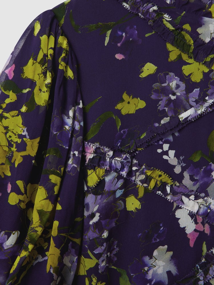 Florere Printed Puff Sleeve Mini Dress - Image 6 of 6