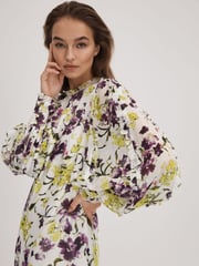 Florere Printed Blouson Sleeve Mini Dress - Image 5 of 6