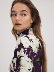 Florere Printed Zip Cuff Midi Dress - Image 3 of 7
