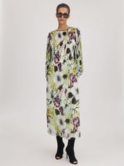Florere Printed Blouson Sleeve Midi Dress - Image 3 of 6
