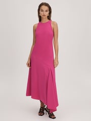 Florere Crepe Asymmetric Midi Dress - Image 1 of 6
