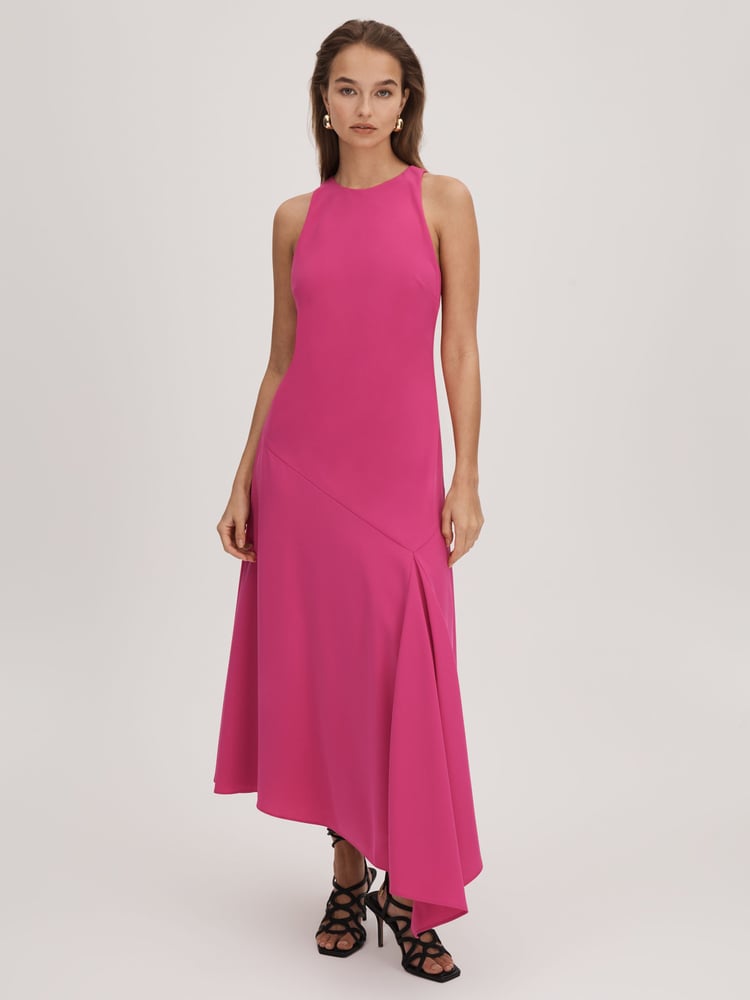 Florere Crepe Asymmetric Midi Dress - Image 1 of 6
