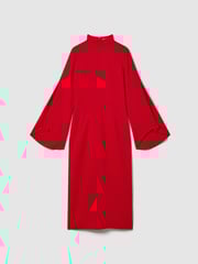 Reiss Red Katya Flute Sleeve Bodycon Midi Dress - Image 2 of 6