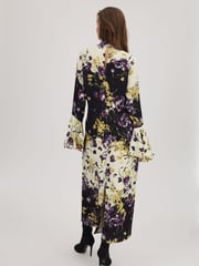 Florere Printed Fluted Cuff Midi Dress - Image 7 of 8
