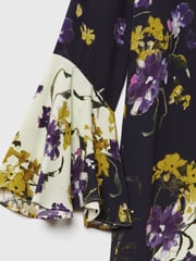 Florere Printed Fluted Cuff Midi Dress - Image 8 of 8