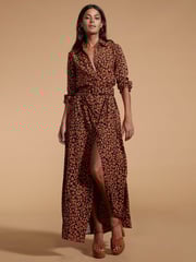 Dancing Leopard Dove Maxi Shirt Dress - Image 2 of 5