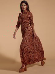 Dancing Leopard Dove Maxi Shirt Dress - Image 4 of 5