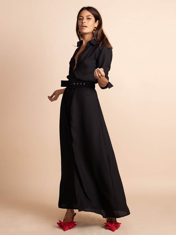Dancing Leopard Dove Maxi Shirt Dress - Image 5 of 5