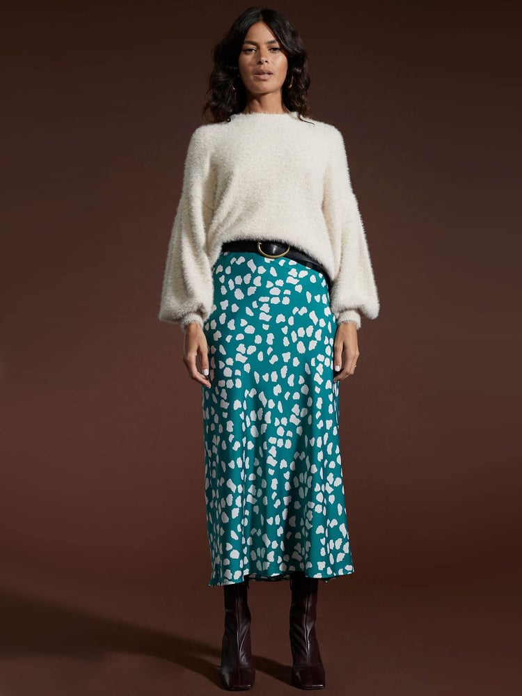 Dancing Leopard Renzo Satin Midi Skirt - Image 1 of 4