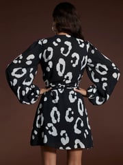 Dancing Leopard Ginger Mini Wrap Dress - Image 2 of 4