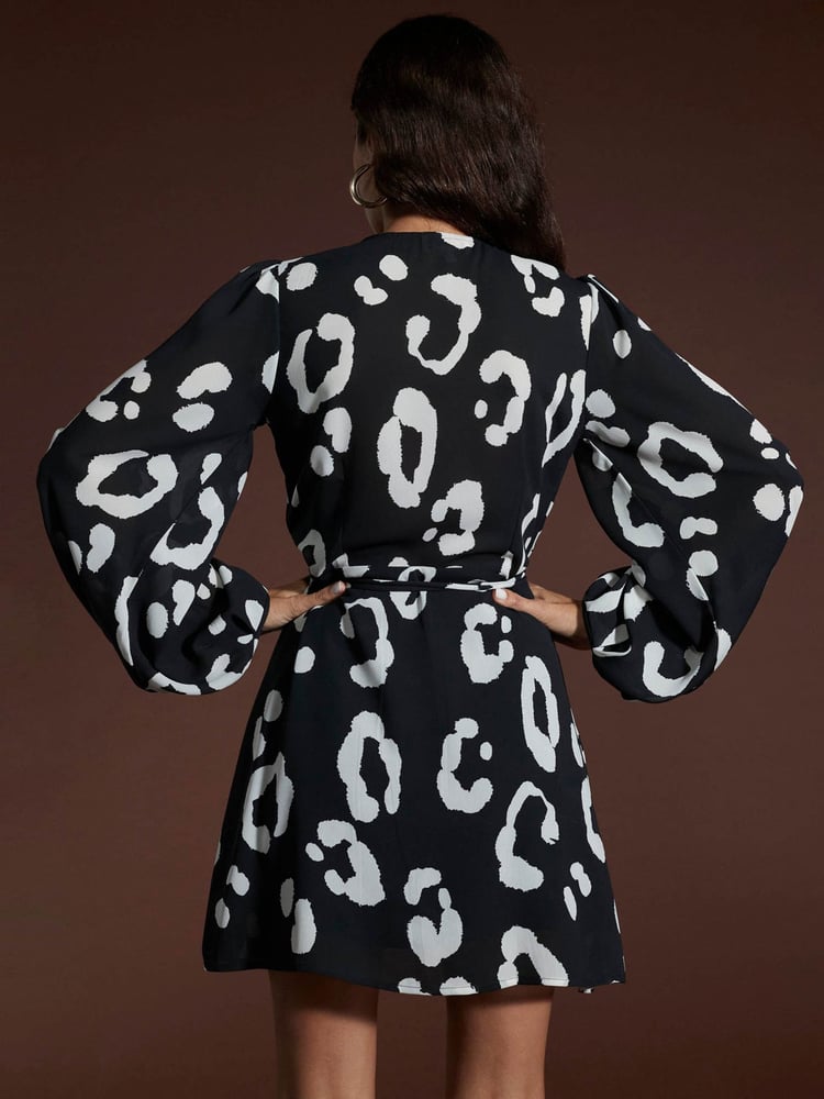 Dancing Leopard Ginger Mini Wrap Dress - Image 2 of 4