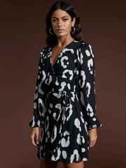 Dancing Leopard Ginger Mini Wrap Dress - Image 3 of 4