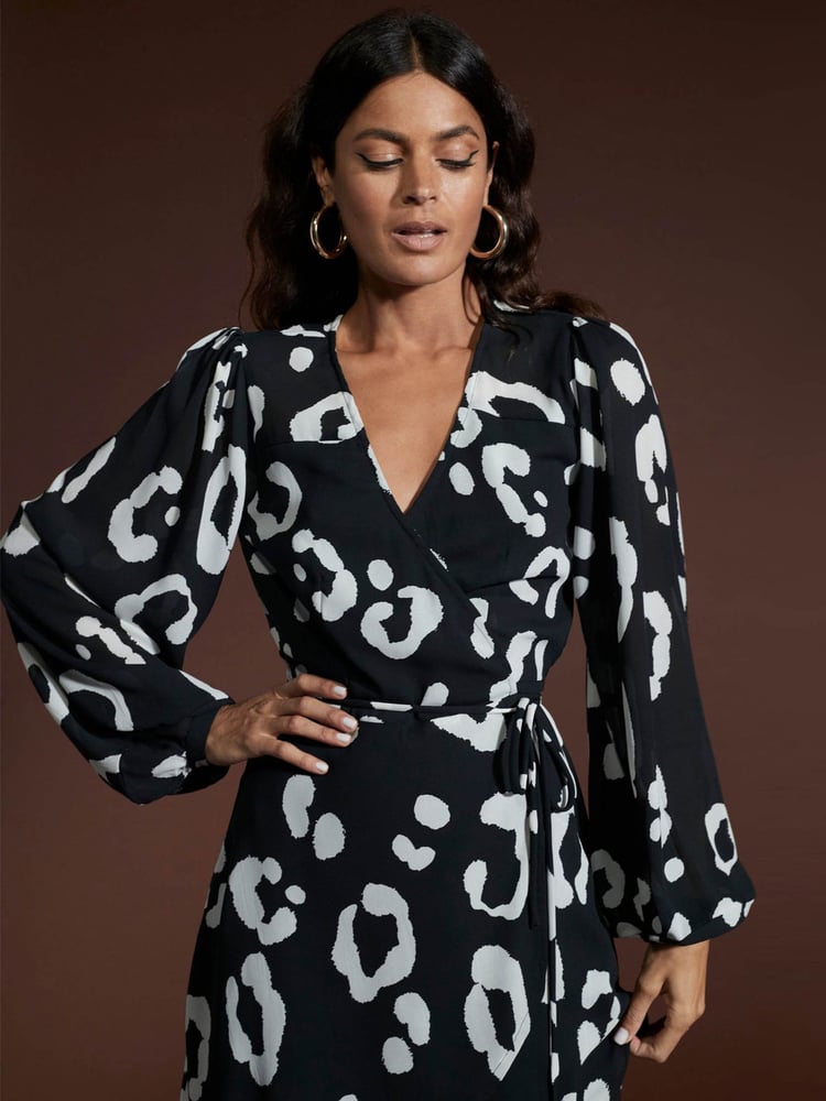 Dancing Leopard Ginger Mini Wrap Dress - Image 4 of 4