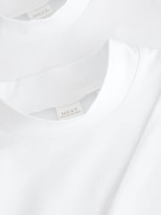 White 2 Pack Long Sleeve Cotton Stretch High Neck Tops (3-14yrs) - Image 4 of 4