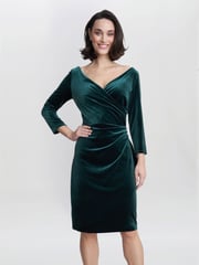 Gina Bacconi Zoe Velvet Wrap Dress - Image 1 of 5