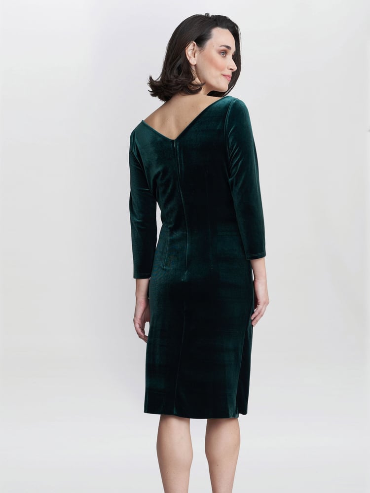 Gina Bacconi Zoe Velvet Wrap Dress - Image 2 of 5