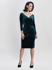 Gina Bacconi Zoe Velvet Wrap Dress - Image 3 of 5