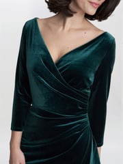 Gina Bacconi Zoe Velvet Wrap Dress - Image 4 of 5