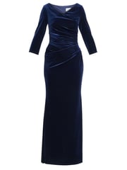 Gina Bacconi Blue Sophie Velvet Maxi Dress With 3/4 Sleeve - Image 6 of 6