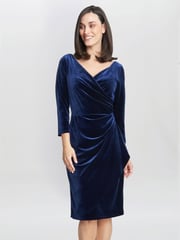 Gina Bacconi Zoe Velvet Wrap Dress - Image 1 of 5
