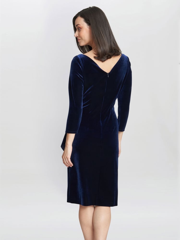 Gina Bacconi Zoe Velvet Wrap Dress - Image 2 of 5