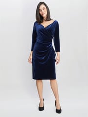 Gina Bacconi Zoe Velvet Wrap Dress - Image 3 of 5
