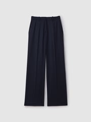 Reiss Navy Harley Wool Blend Wide Leg Suit Trousers - Image 2 of 6