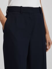 Reiss Navy Harley Wool Blend Wide Leg Suit Trousers - Image 4 of 6