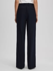Reiss Navy Harley Wool Blend Wide Leg Suit Trousers - Image 5 of 6