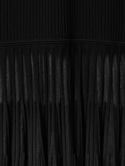 Reiss Black Tilly Knitted Sheer Flared Midi Skirt - Image 6 of 6