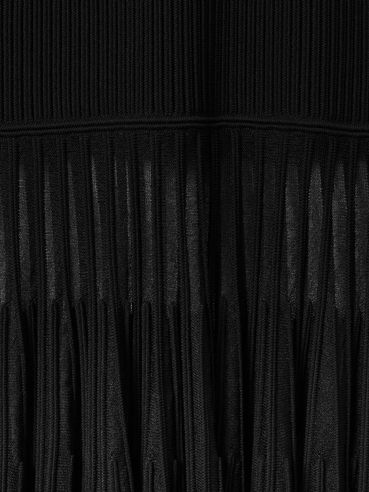 Reiss Black Tilly Knitted Sheer Flared Midi Skirt - Image 6 of 6