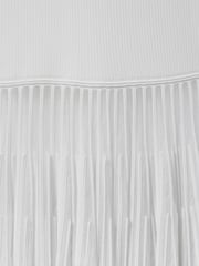 Reiss Cream Tasmin Knitted Sheer Flared Midi Dress - Image 6 of 6