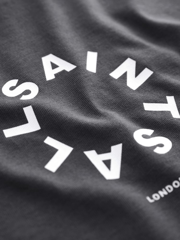 smALLSAINTS Charcoal Grey Tierra Oversized Crew Logo 100% Cotton T-Shirt - Image 7 of 7